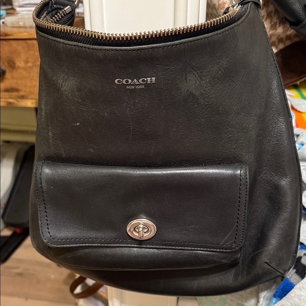 Coach Black Leather Crossbody Bag